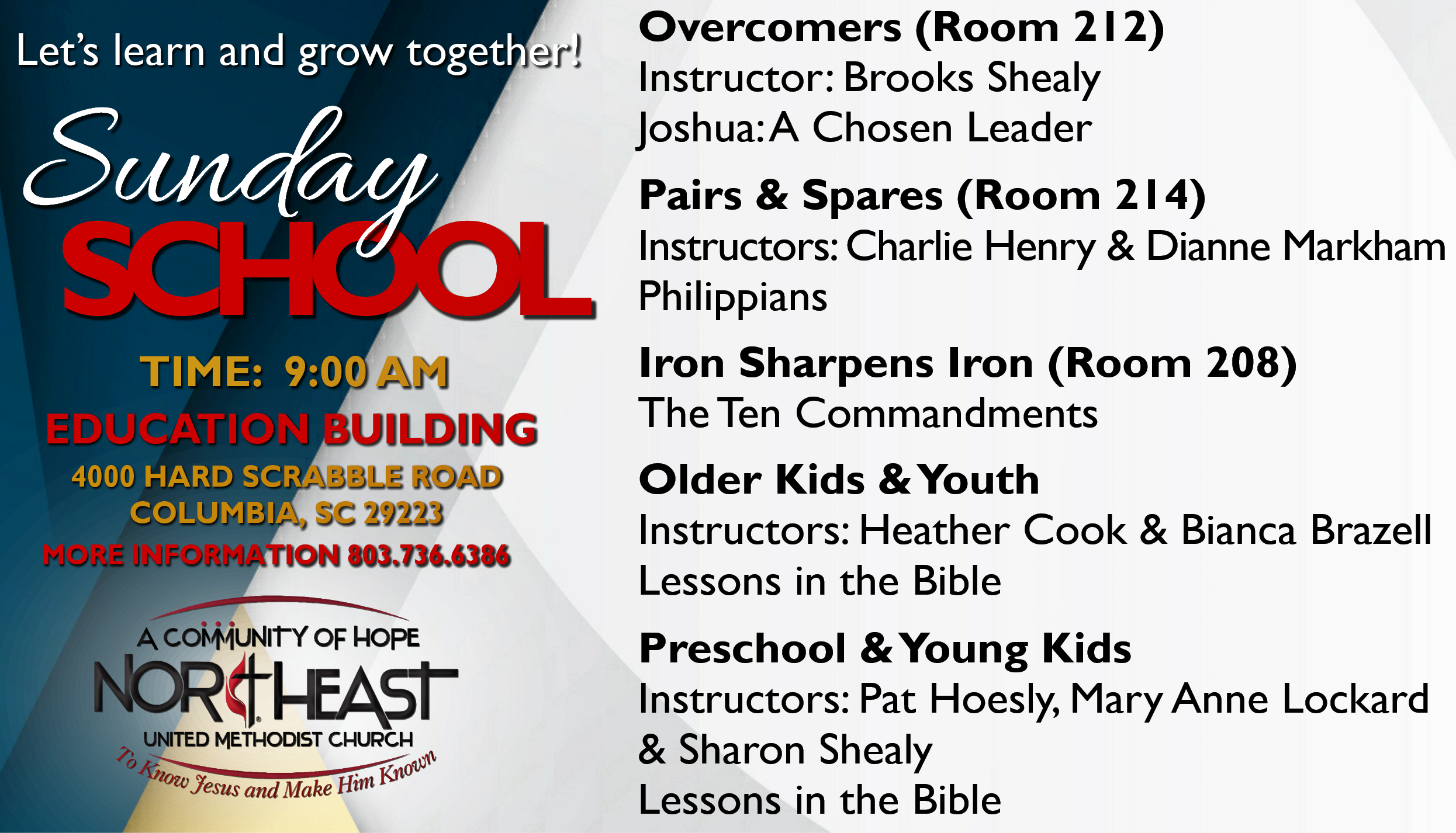 Sunday School, September 1, 2026
